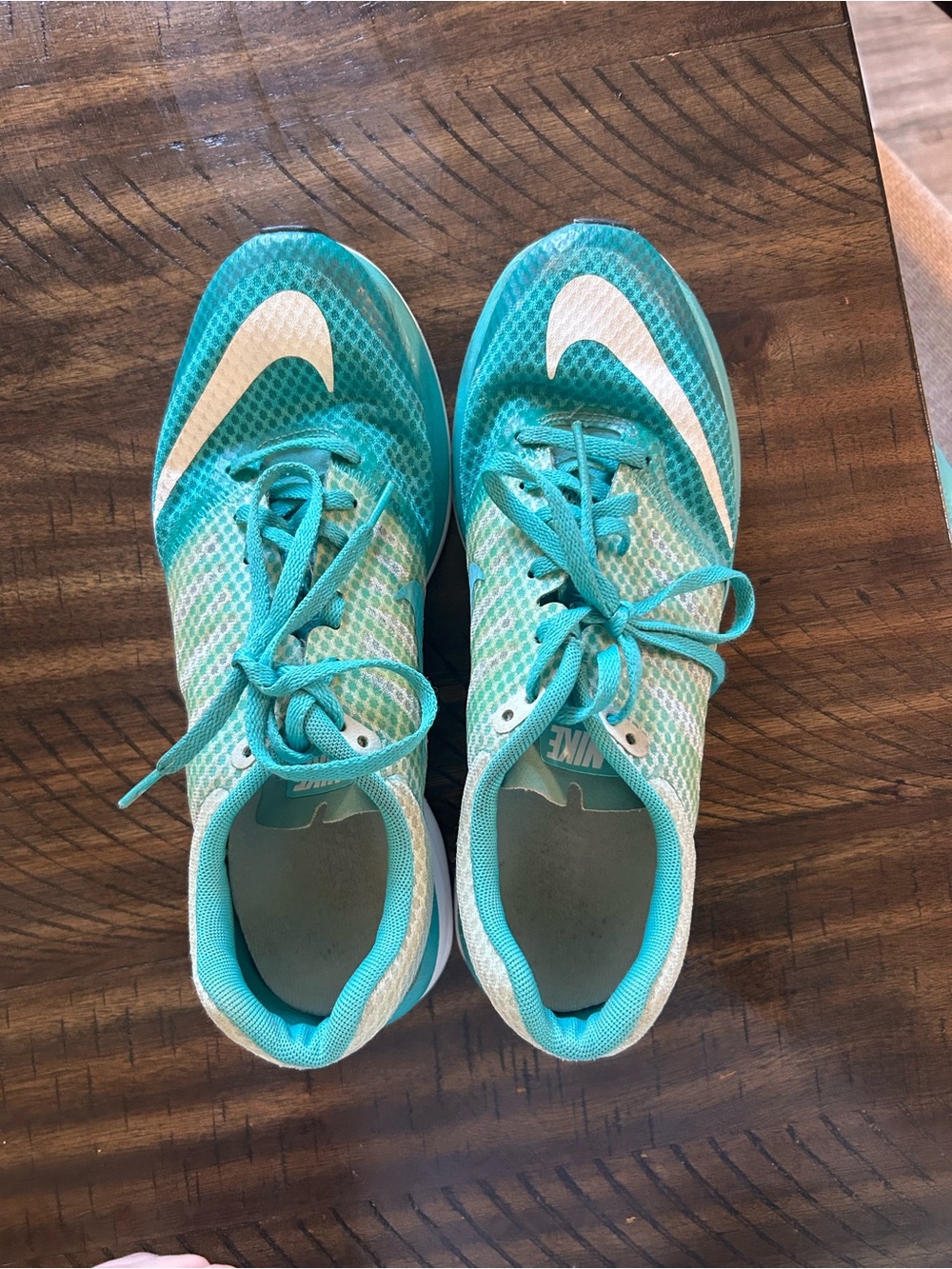 Nike Teal and White Athletic Sneakers